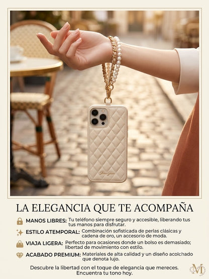 Brazalete con Perlas Broche Ajustable IPhone o Android